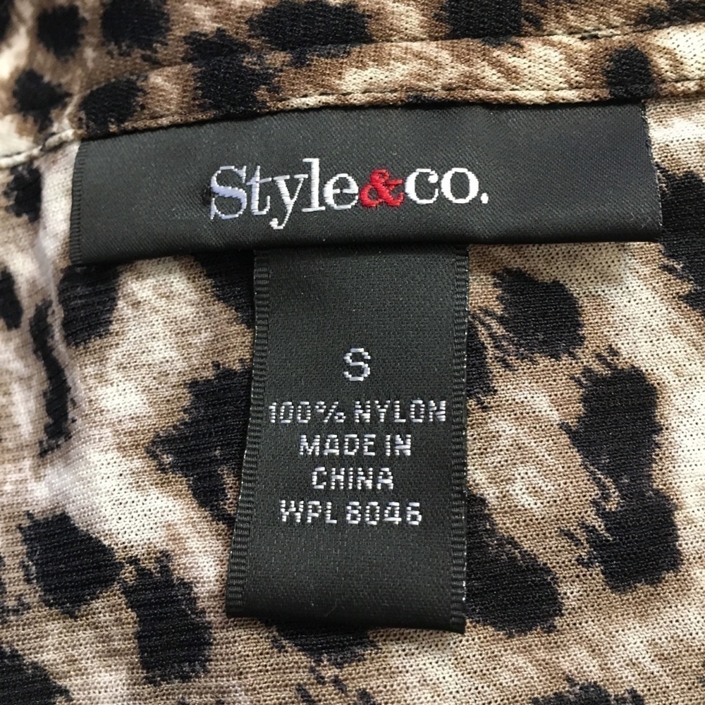 Style & Co cheetah print button front blouse - Picture 7 of 7